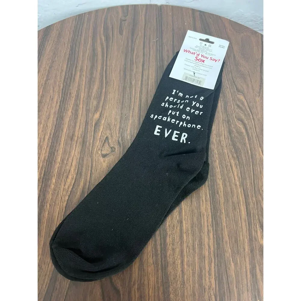 NWT What'd You Say? Sox Unisex Speakerphone Funny‎ Sarcastic Humor Novelty Socks